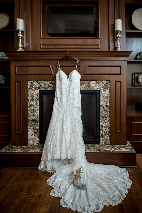 Wedding Dress on Mantle